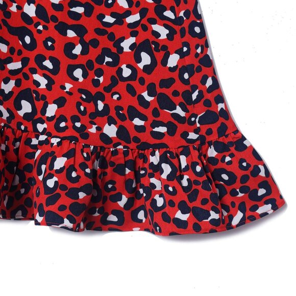 Chic Red Animal Print Mini Dress - Picture 3 of 8